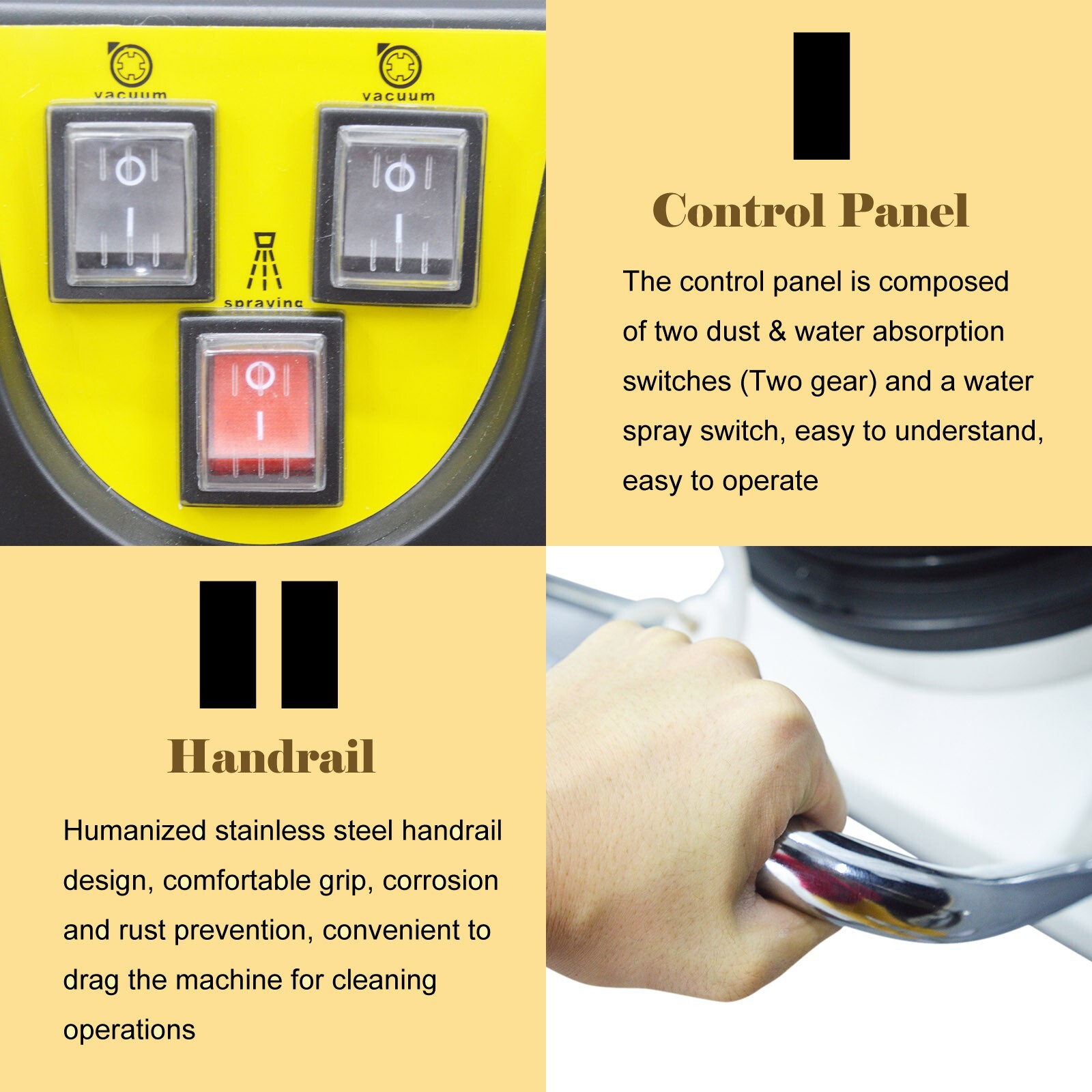 110V 2.7HP 3 in 1 80L Carpet Extractor Machine Wet/Dry Vacuum Cleaner