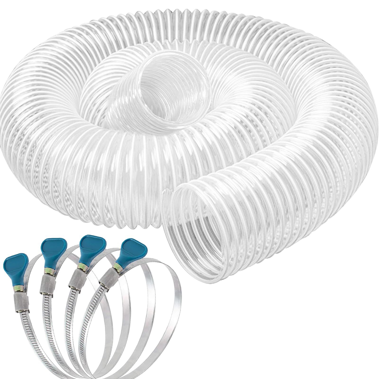 Heavy Duty 4″ x 10′ PVC Dust Collection Hose Flexible and Puncture Resistant