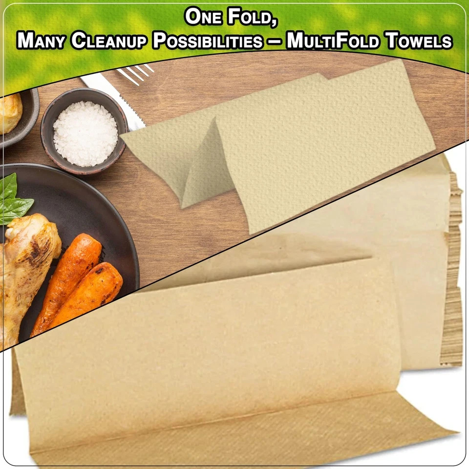 Kraft MultiFold Paper Towels- Pack of 2-250ct. Total Multi-Kraft-500ct,