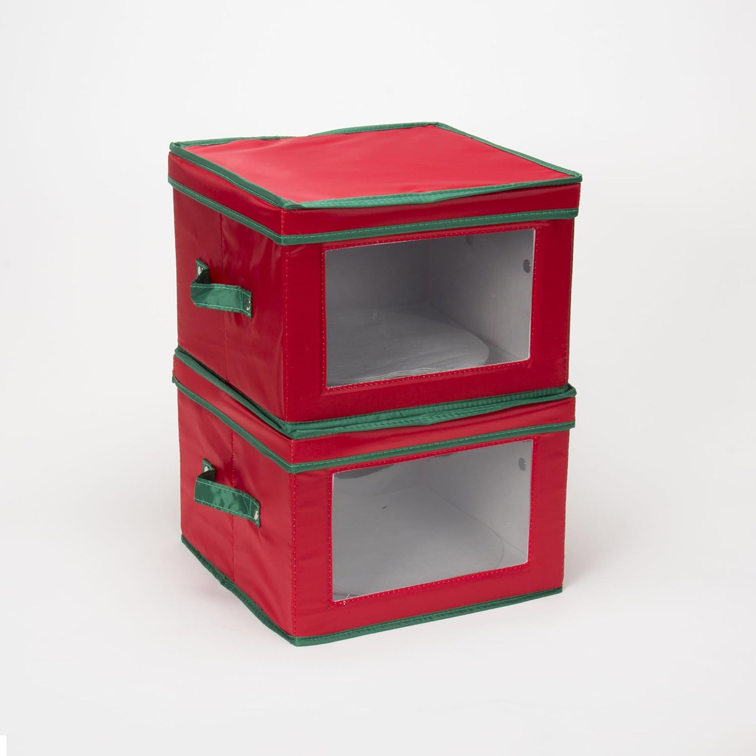 536RED Holiday China Storage Chest with Lid and Handles | Dinner Plate | Red Can