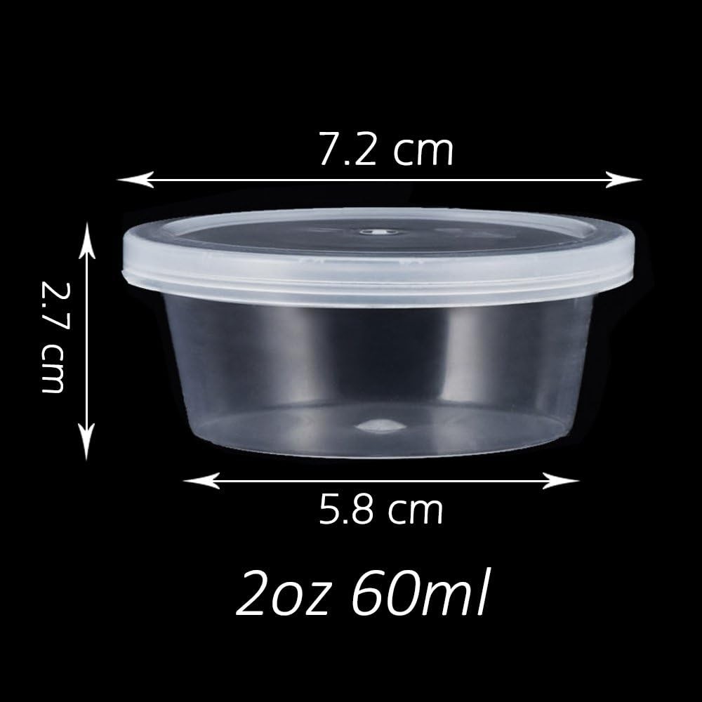 Augshy Small Slime Containers With Lids, 50 Pack 2 oz-50 Pack, Clear Lids