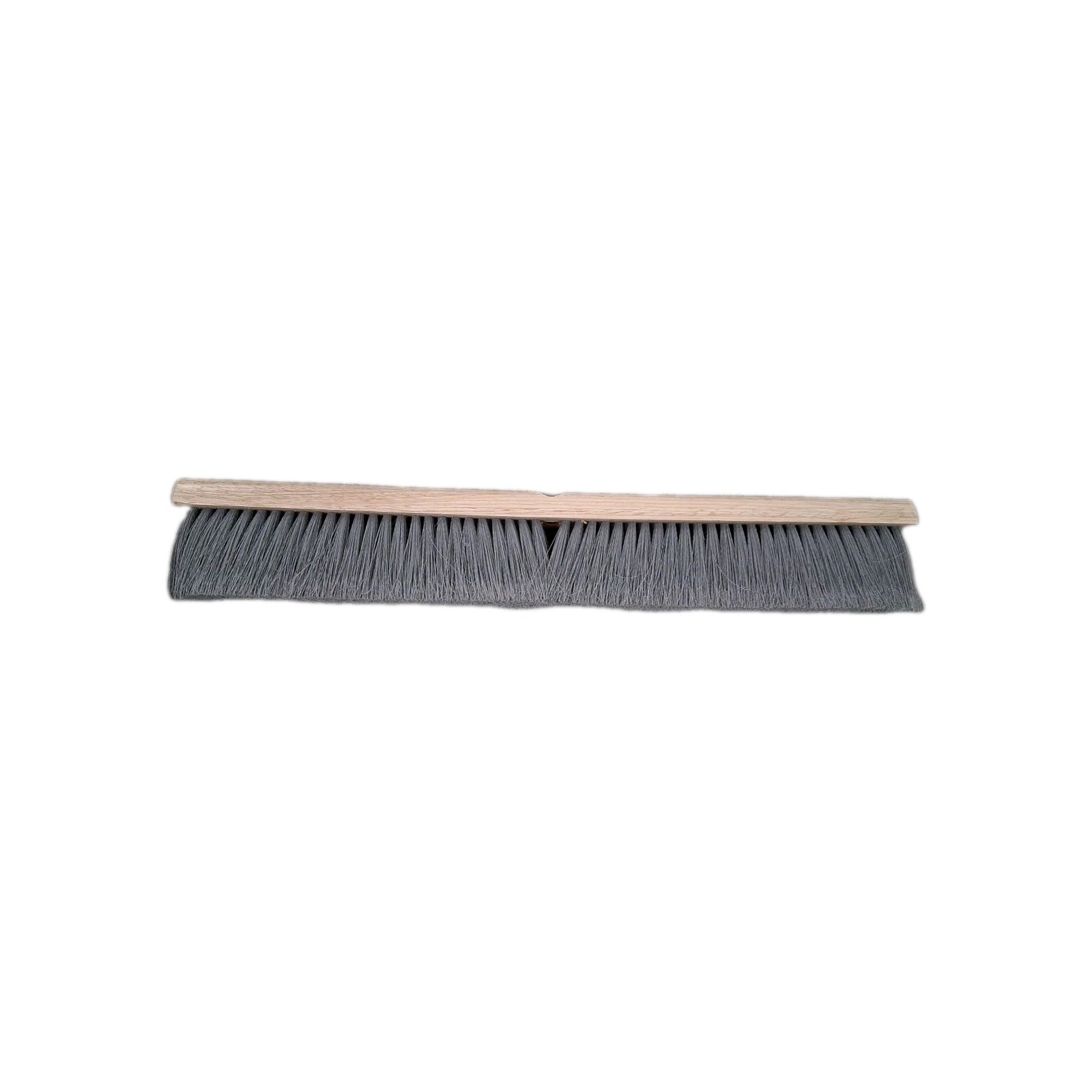 24 in. Polypropylene Broom Fine Sweep Flagged with 3 in. Trim Grey Gray