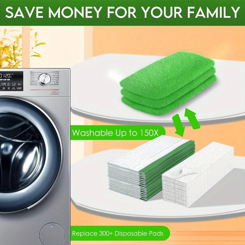 4pcs Reusable Mop Pads Ultra-Fine Fiber High Absorption Cleaning Pads – NEW