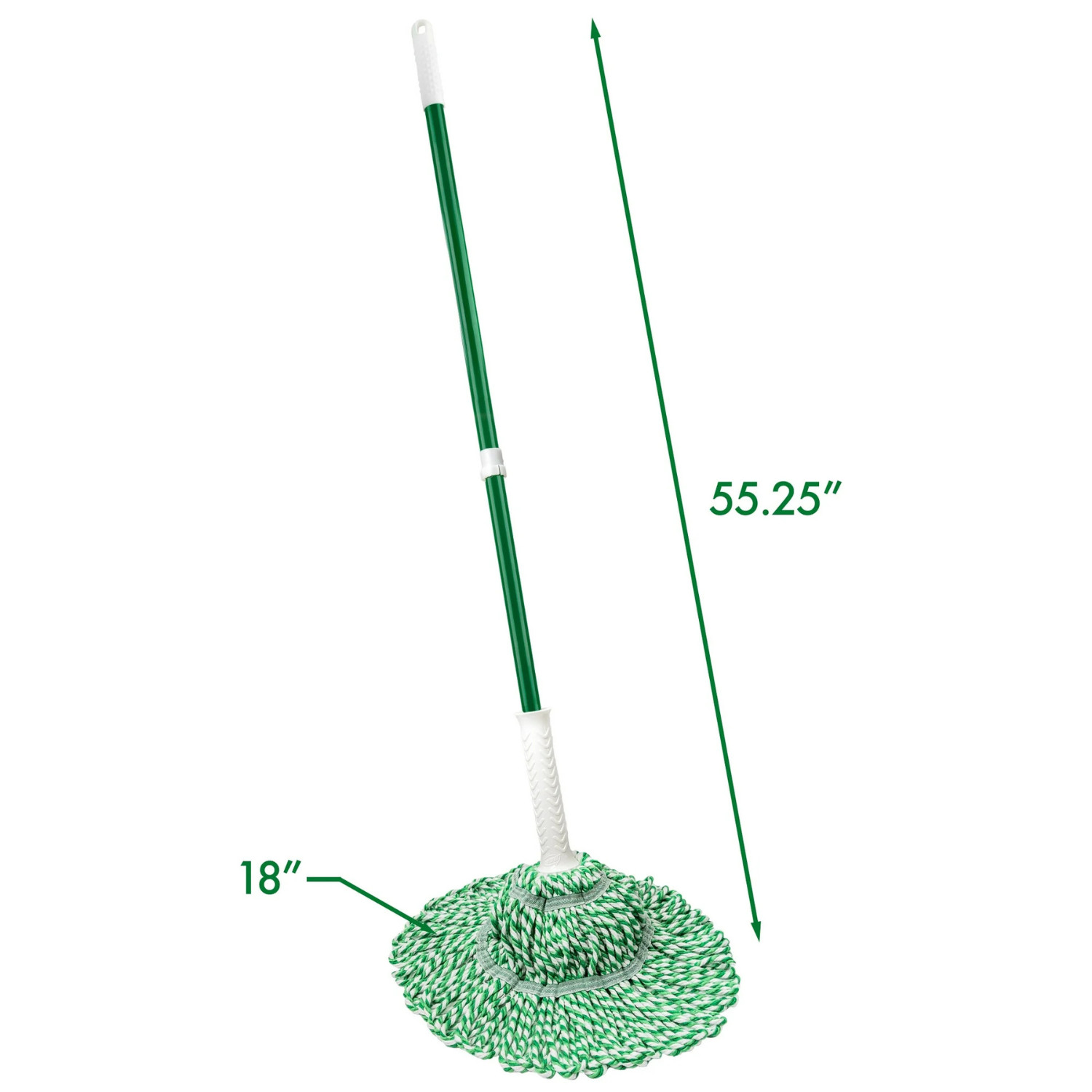 (2 Pack) Libman Tornado Twist Mop Cotton Blend Head Steel Handle Green & White