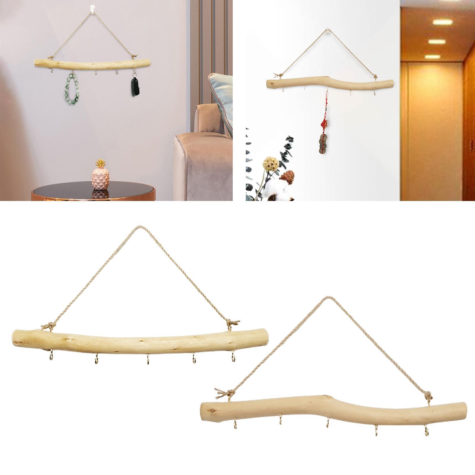 39cm Driftwood Branch Hooks Easy to Use Wall Decor for Key Small Items Porch