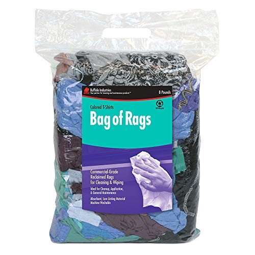 (10087PB) Recycleded T-Shirt Cloth Rags, 8 lb. bag, All 8 lb Bag Multicolor