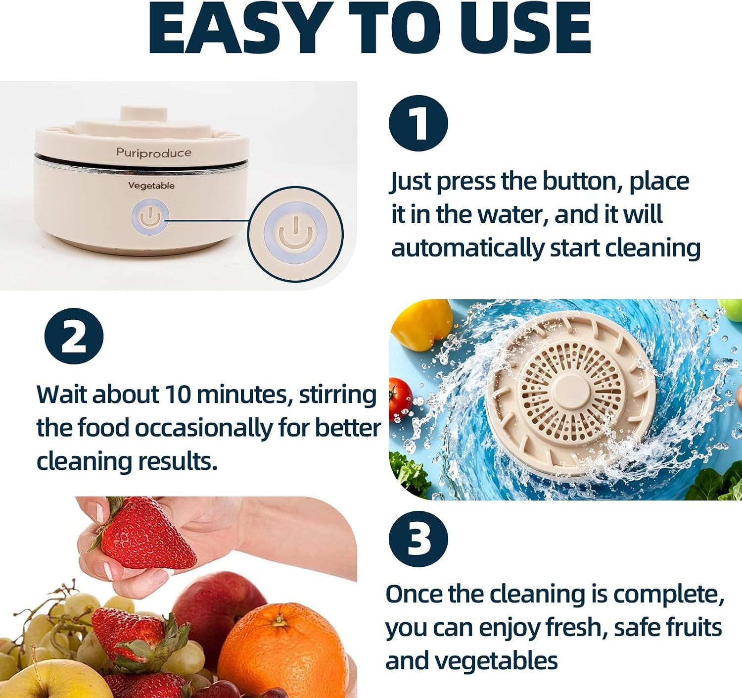 Cleaner, Portable Food Cleaner for Removing Surface Impurities, Wax & Grime, 10-