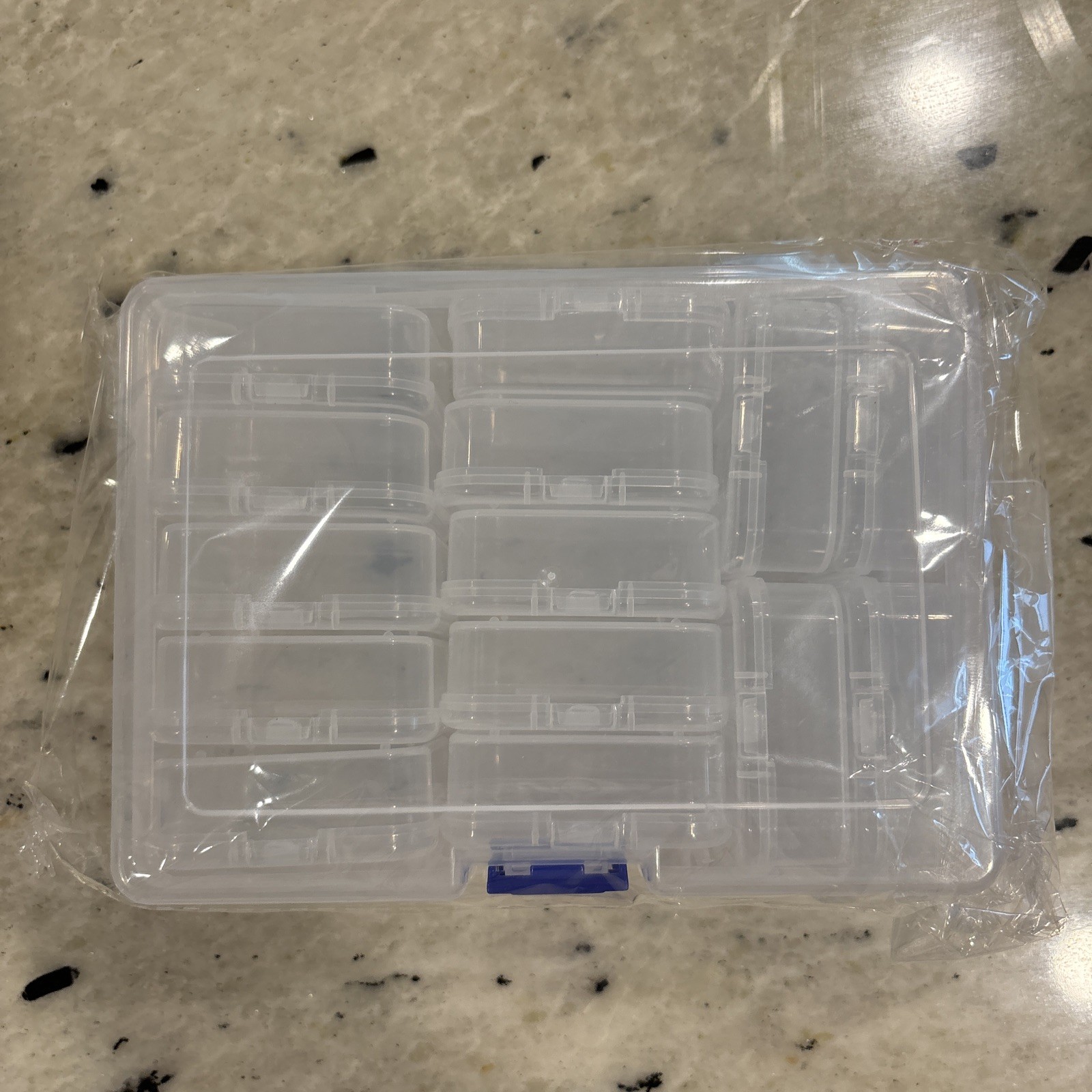 Bead Organizer 14 Pcs Clear Storage Boxes with Labels Jewelry Craft Box Set
