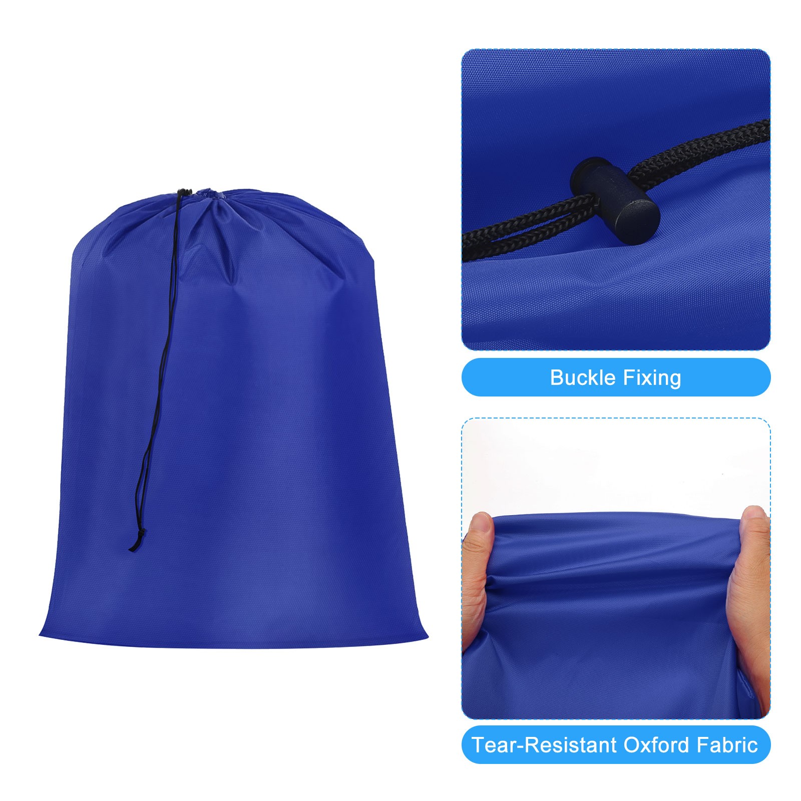 3pcs Laundry Bag Extra Large Heavy Duty Drawstring Bag 28 Inch x 40 Inch Blue
