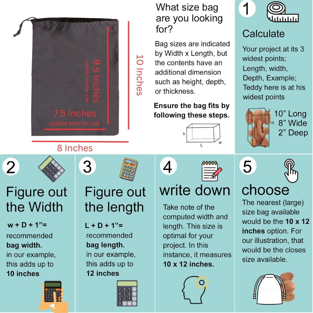 Biglotbags – Premium Black 145 GSM Cotton Single Drawstring Reusable Muslin Bags