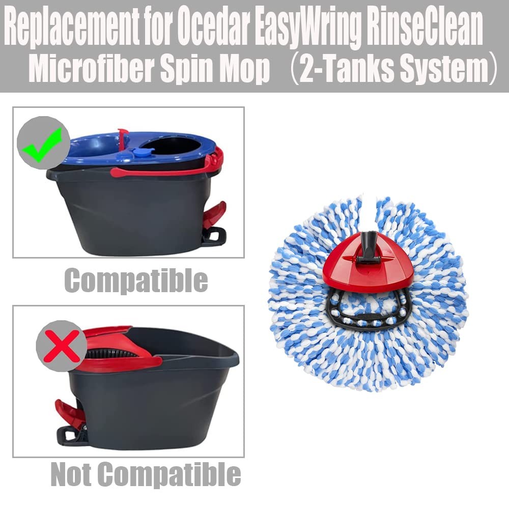 Spin Mop Head Base Handle Replacement For Oceda Easywring Rinseclean Microfiber