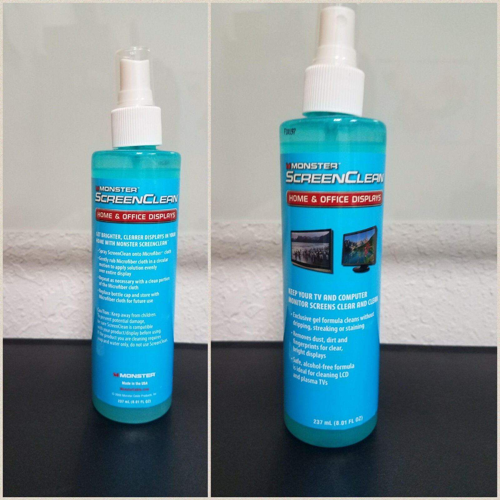 4 Count Monster Screen Clean Cleans TV’s Monitors Cell Phones (8.01 oz x 4)
