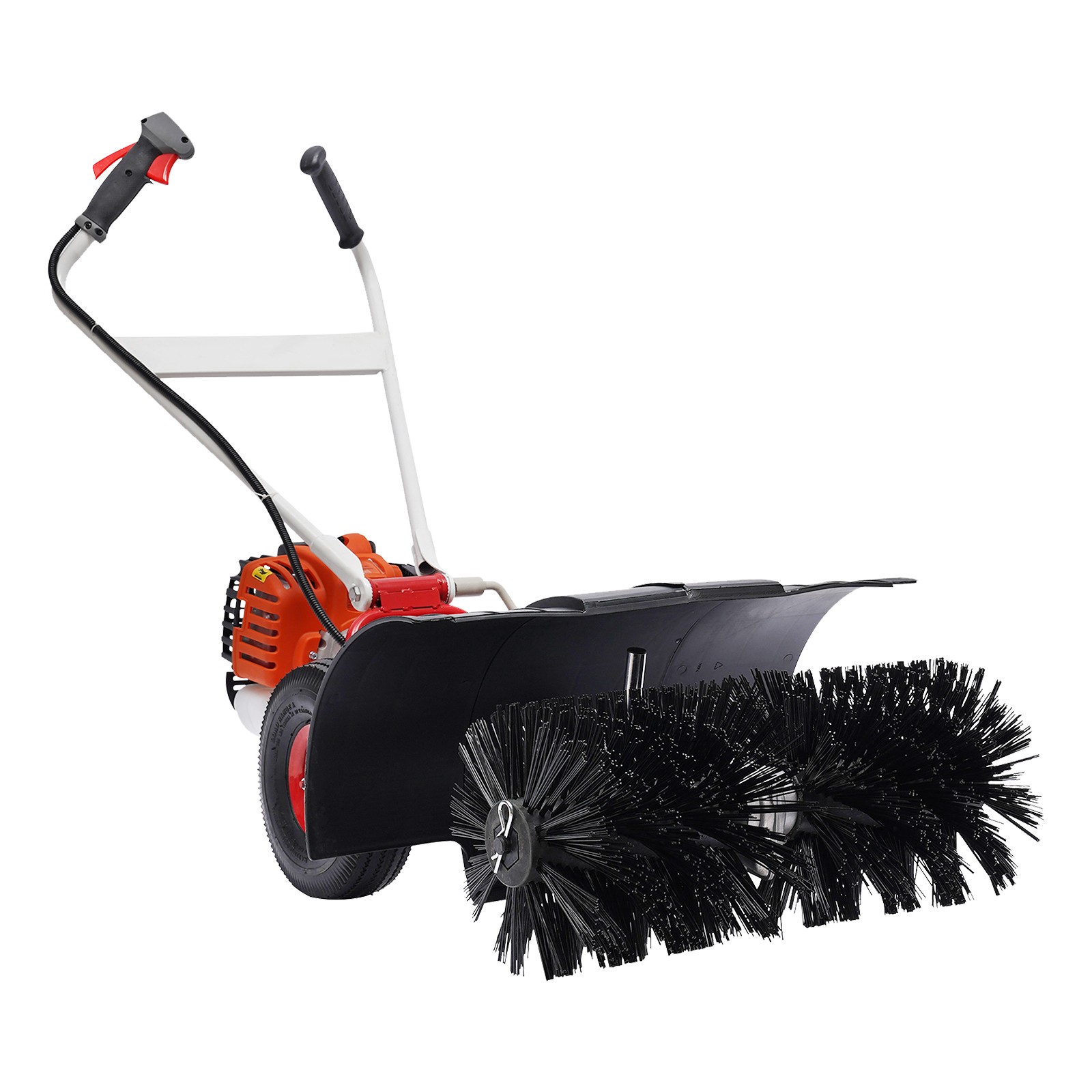 Walk Behind 52cc Power Broom Snow Driveway Sweeper Cleaner Artificial Grass USA~