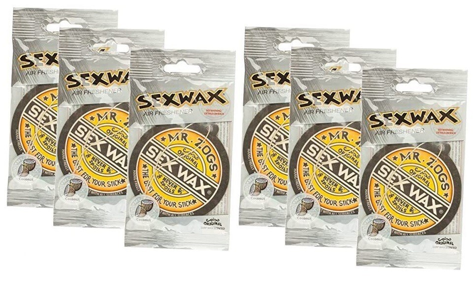 Sexwax Air Freshener Mr. Zogs Coconut Scent 6 pack Surf Wax Air Freshener