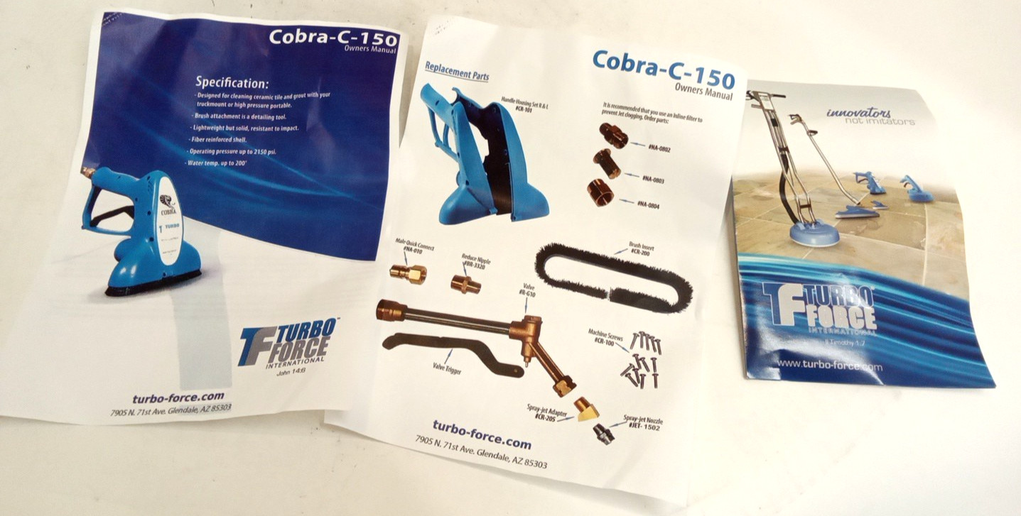 Turbo Force Cobra-C-150 Handheld Ultimate Edging & Tile Detail Tool 2500 PSI