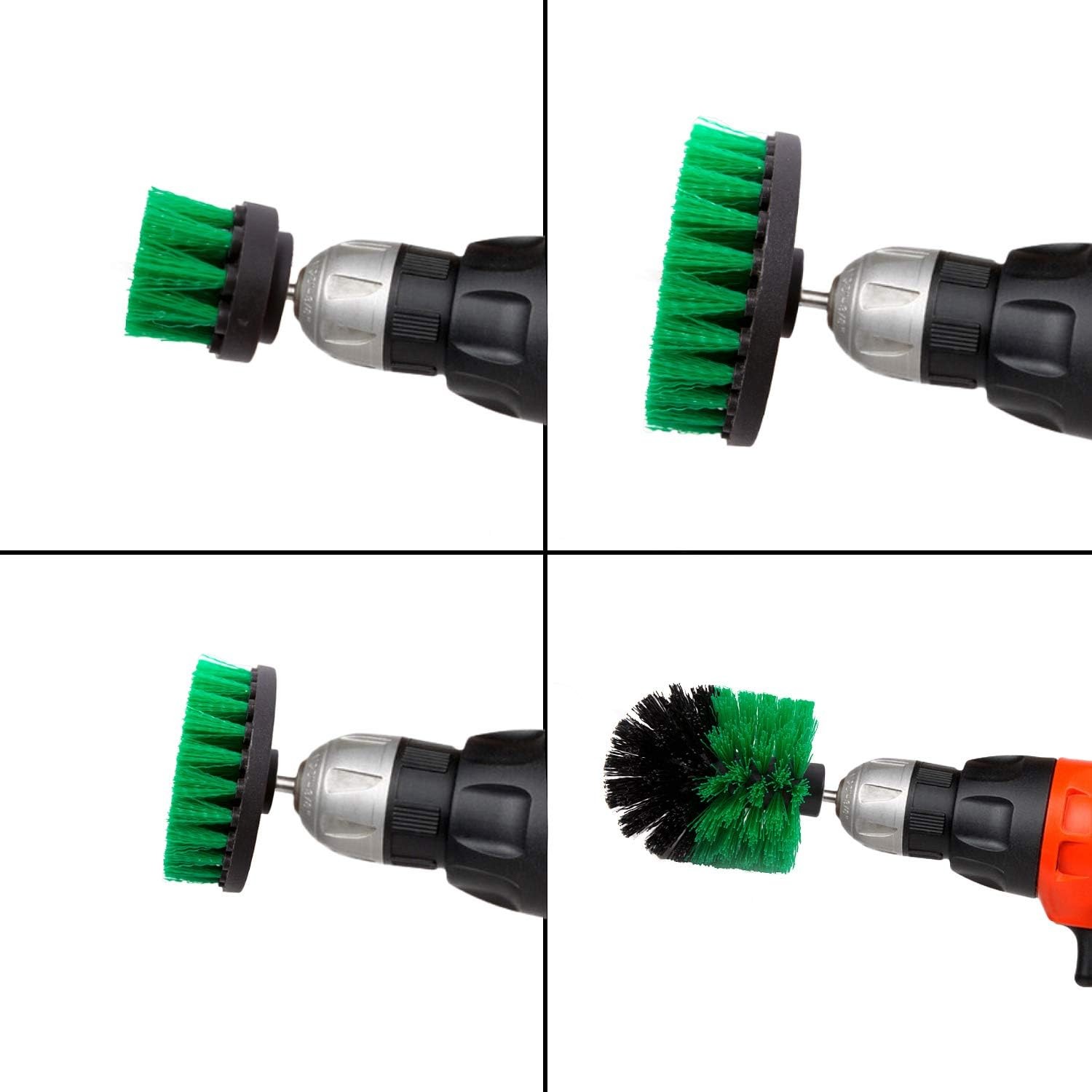 4 Packs Drill Brush Kit, Drill Scrubber Attachment Set for Cleaning Kitchen,