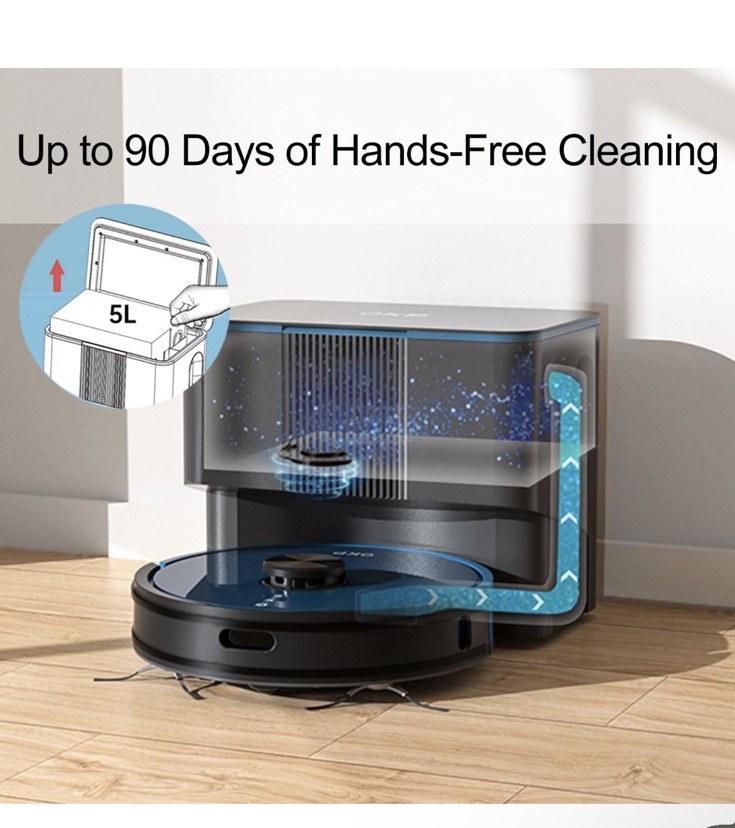 Robot Vacuum L3, 4000Pa Suction, 200min Runtime, 90-Day Self-Emptying Dock, L…