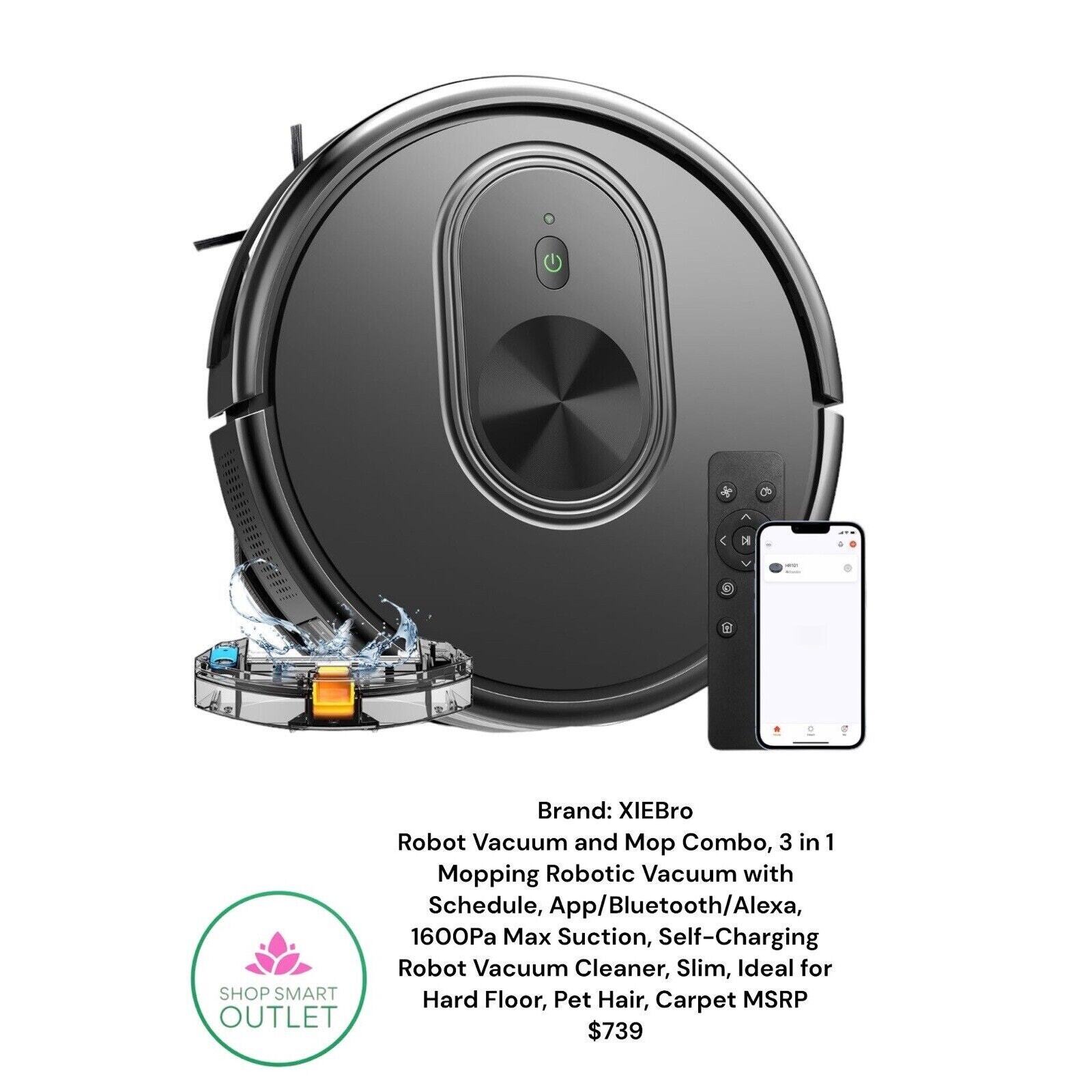 XIEBRO Smart HR101 3 in 1 Mopping Robotic Vacuum with Schedule, App/Bluetooth/A