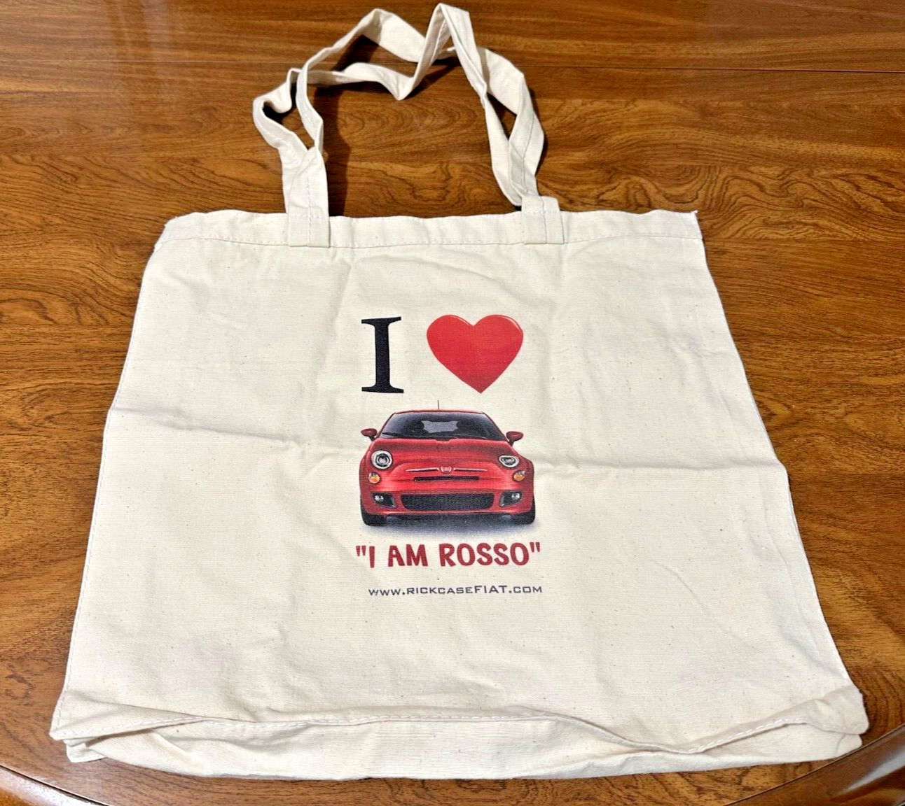 I Love My FIAT Canvas Tote Bag Shopping Yoga Lightweight Cotton 14” X 12” X 2”
