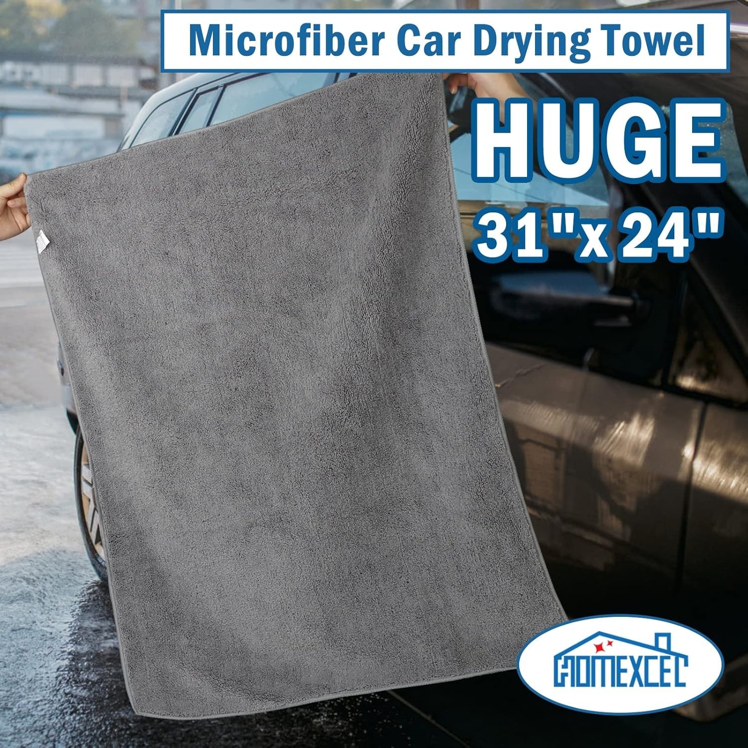 Professional Large Microfiber Car Drying Towels 2 Pack, Lint Free, Scratch Fr…