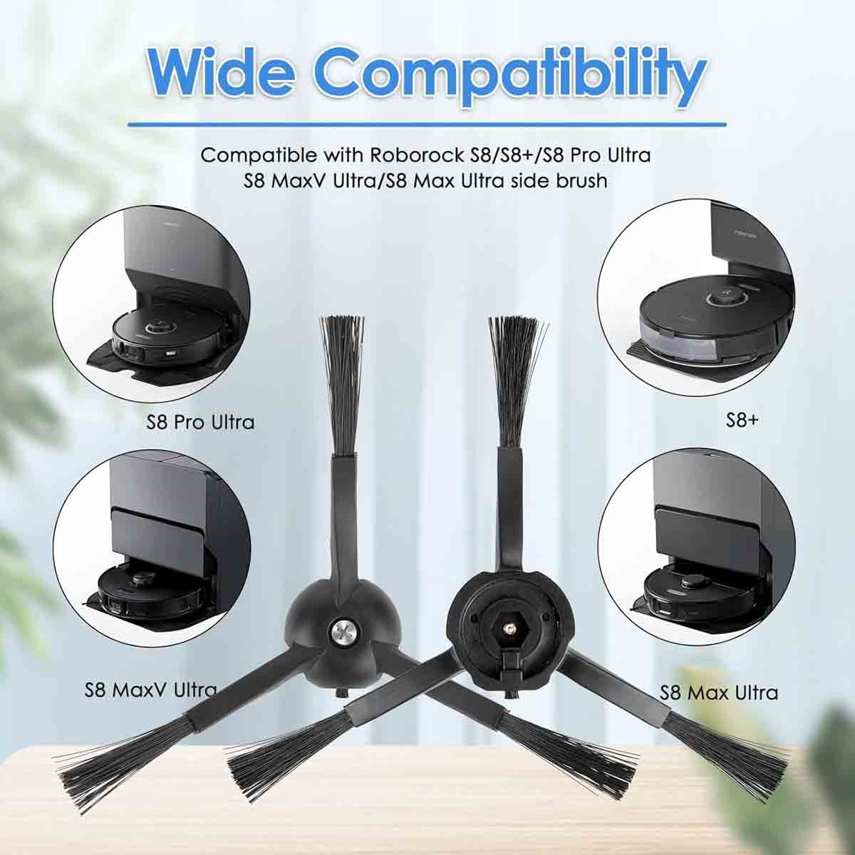 8 Pack Side Brushes for Roborock S8 Pro Ultra, S7 Max Ultra Robot Vacuum Cleaner