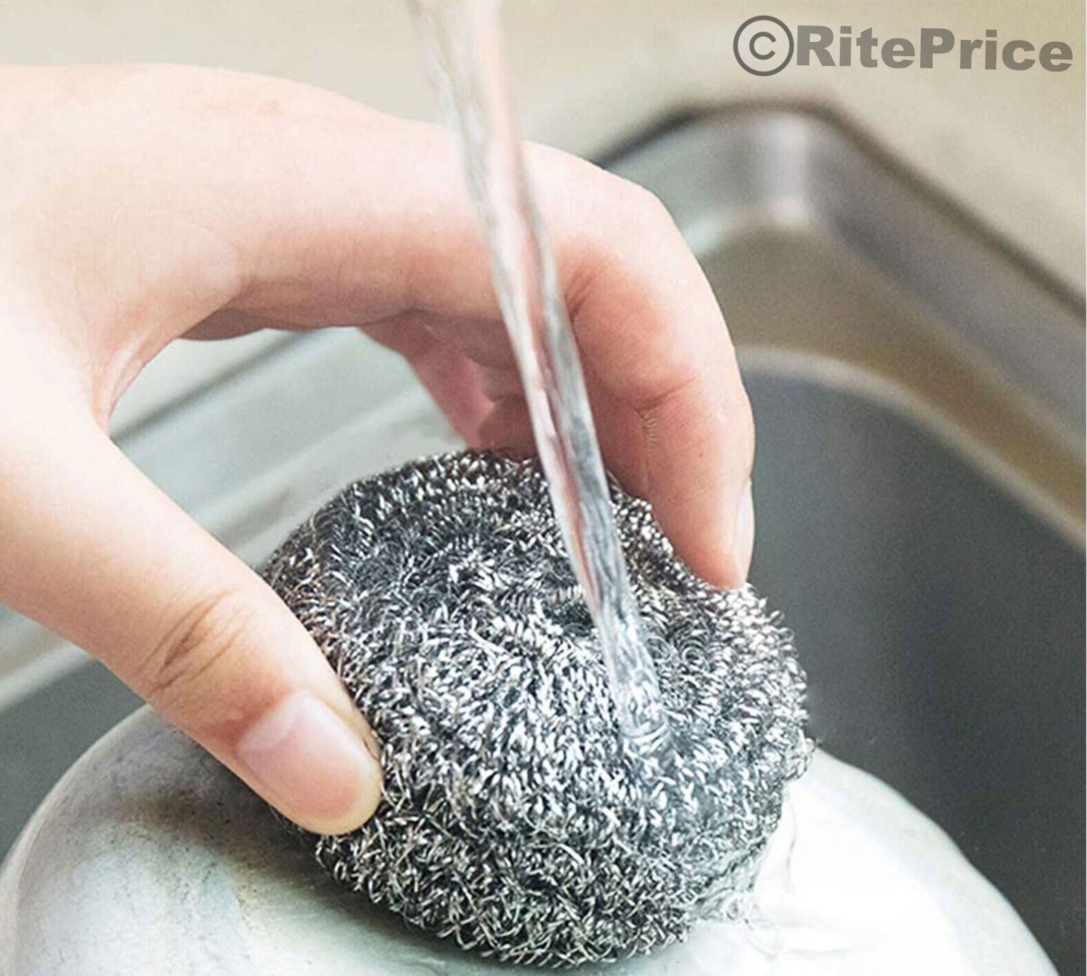 Jumbo 4 PCS Stainless Steel Sponges Scrubbing Scourer Pad For Kitchen (2 Pack)