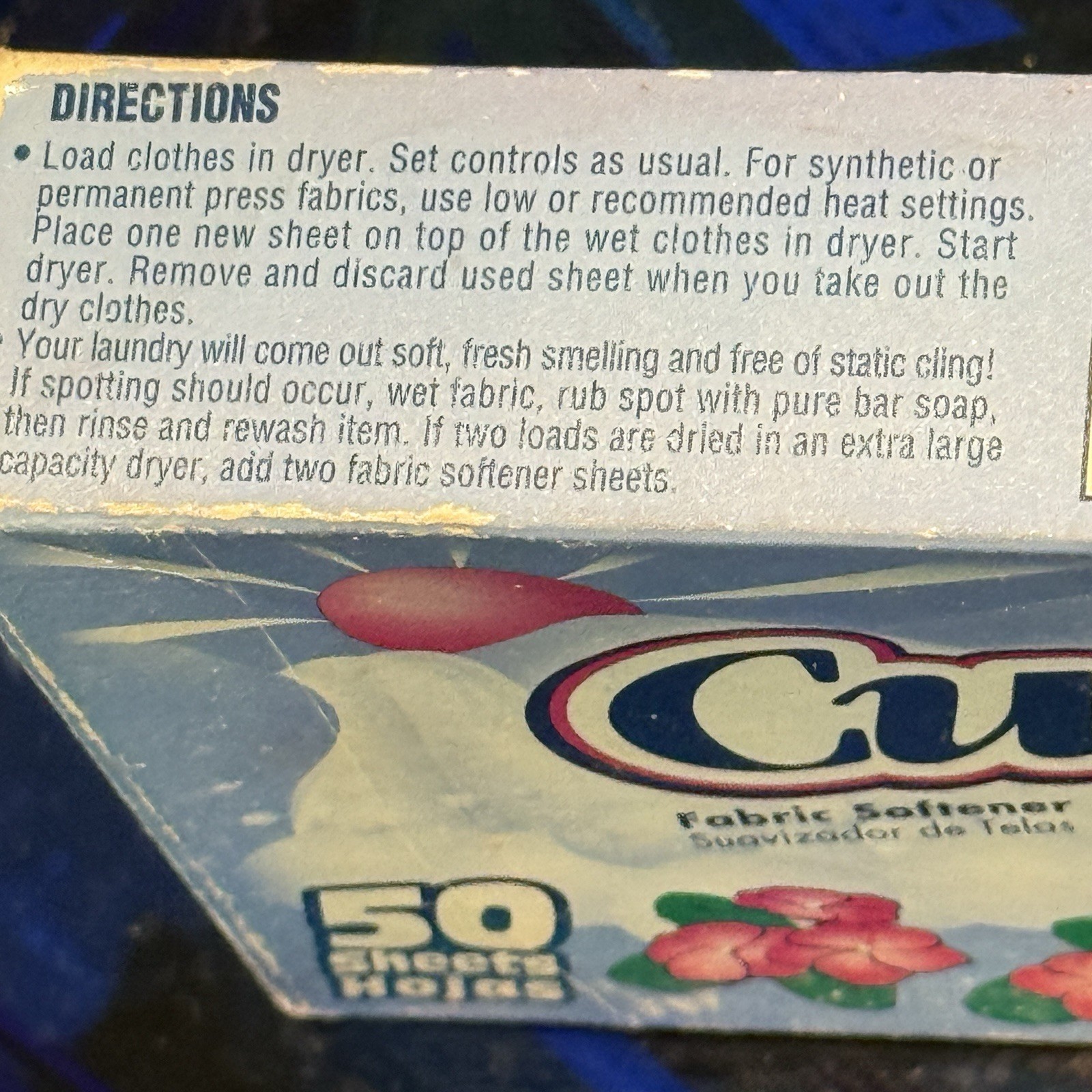 Cuddle Soft Dryer Sheets Vintage Made In USA New Vintage Fabric Softer New Old