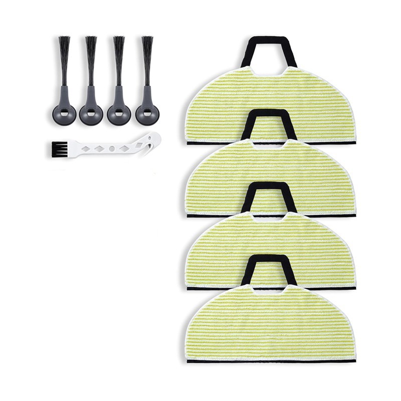 RV2610WA vacuum mop replacement kit, includes 4 mop pads and 4 side brushes.