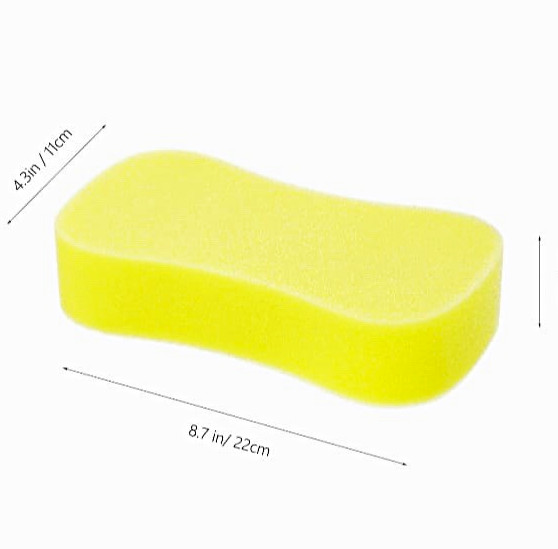 Yellow Ergonomic Cleaning Sponge, Absorbent Scrubbing, 105 Washes 8.7×4.3×2″