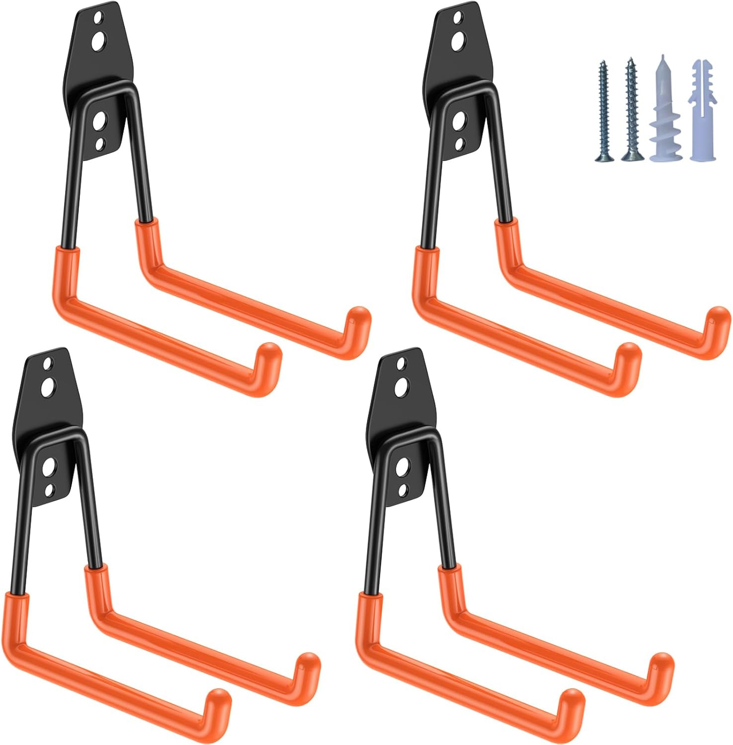 Garage Hooks Heavy Duty 4 Pack, Wall Mount Ladder Hooks | 5.1In U Shaped Hanger,