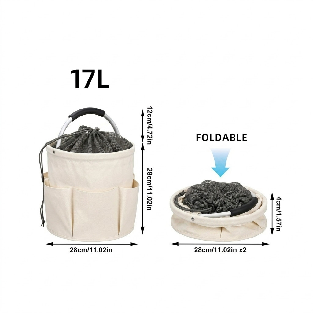 Cleaning Caddy Organizer Bag with Handle Waterproof Oxford Cloth Storage white