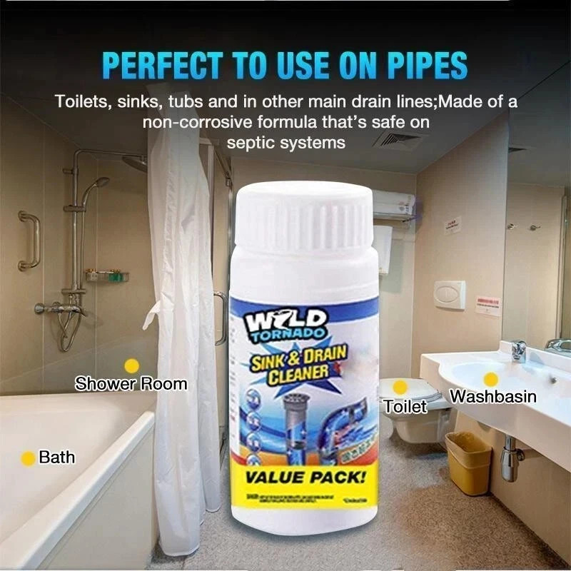 Fast Drain Remover Hot Sink Pipe Dredge Quick Foaming Cleaner 3.9 oz/ 110 g