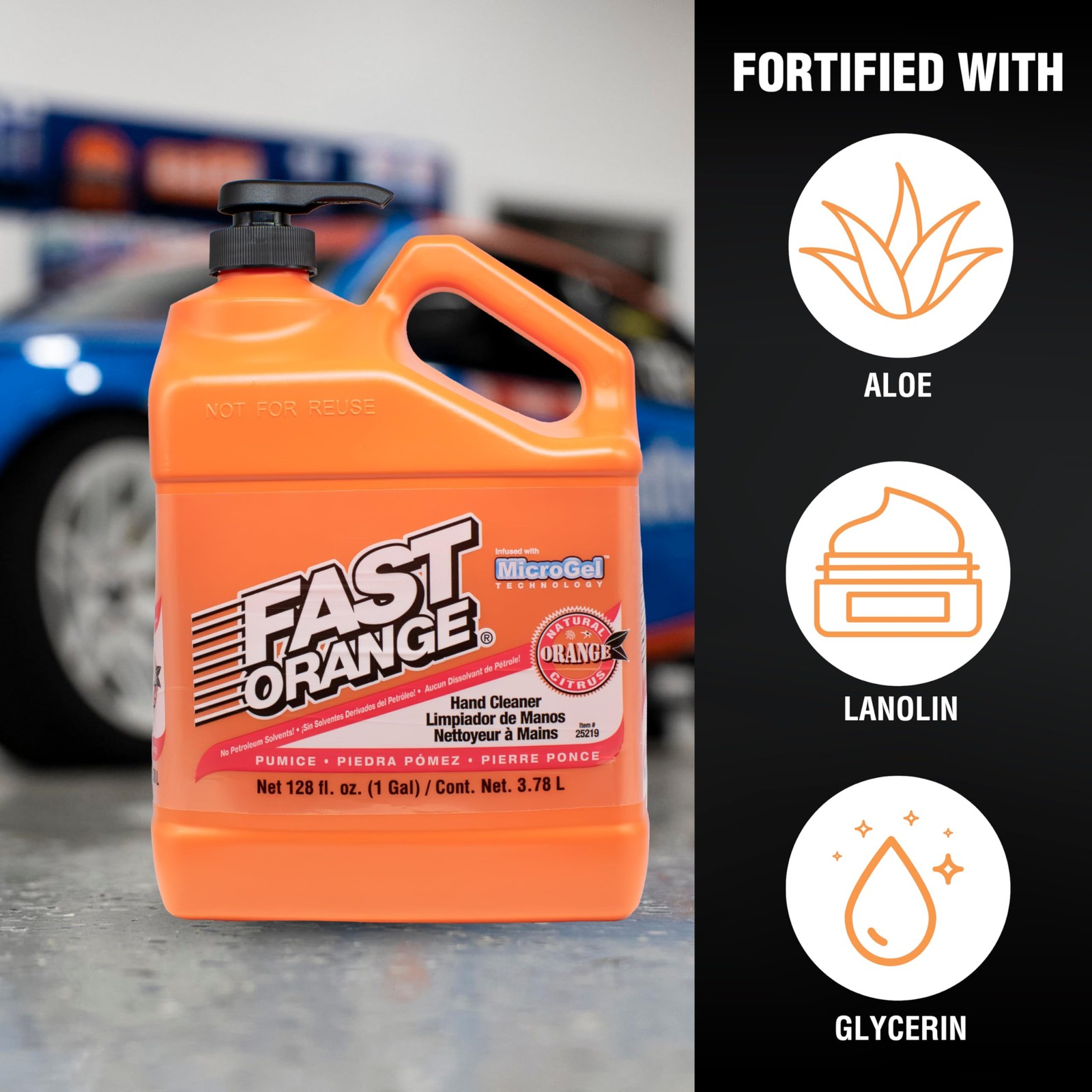 Fast Orange 25219 Pumice Lotion, Heavy Duty Hand 128 Fl Oz (Pack of 1), Multi