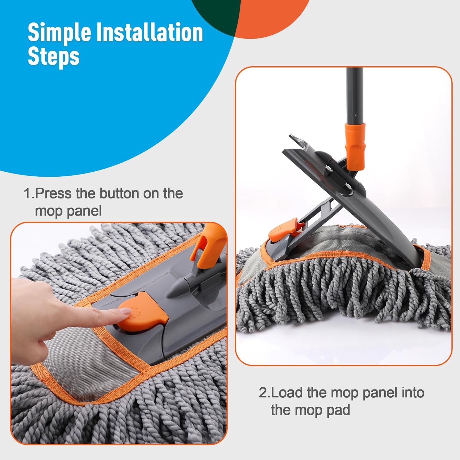 Microfiber Dust Mop for Hardwood Floor Cleaning, Dry and Wet Baseboard