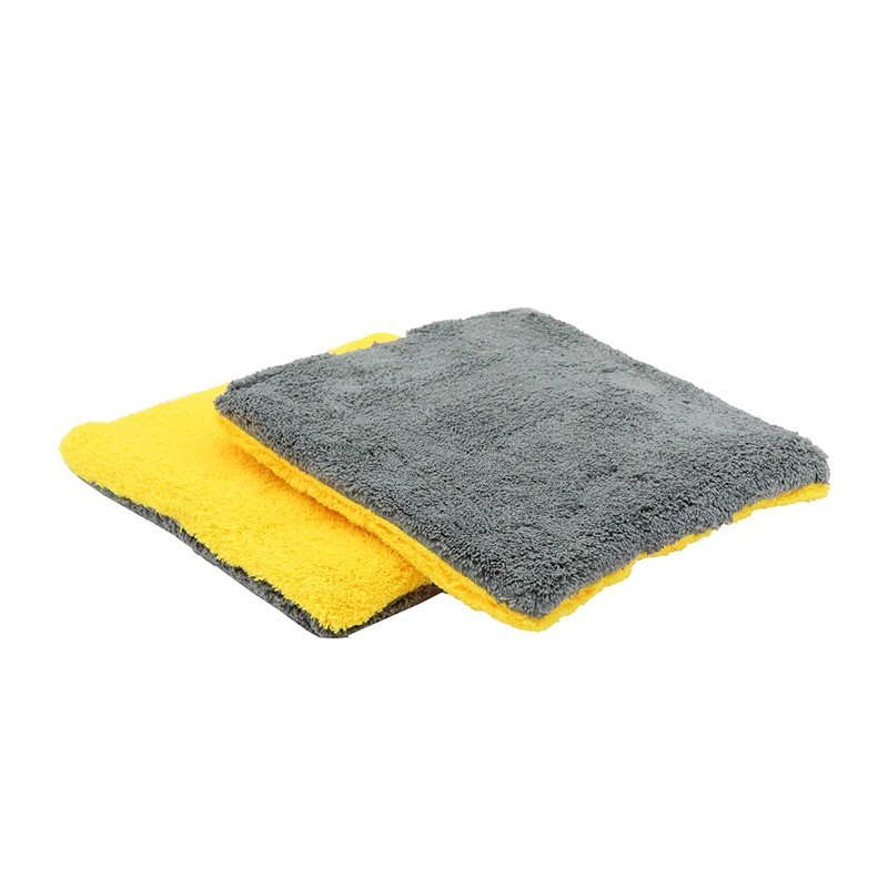 CarCarez Flat Out Microfiber Car Wash Pad – Pack of 4, Yellow/Gray