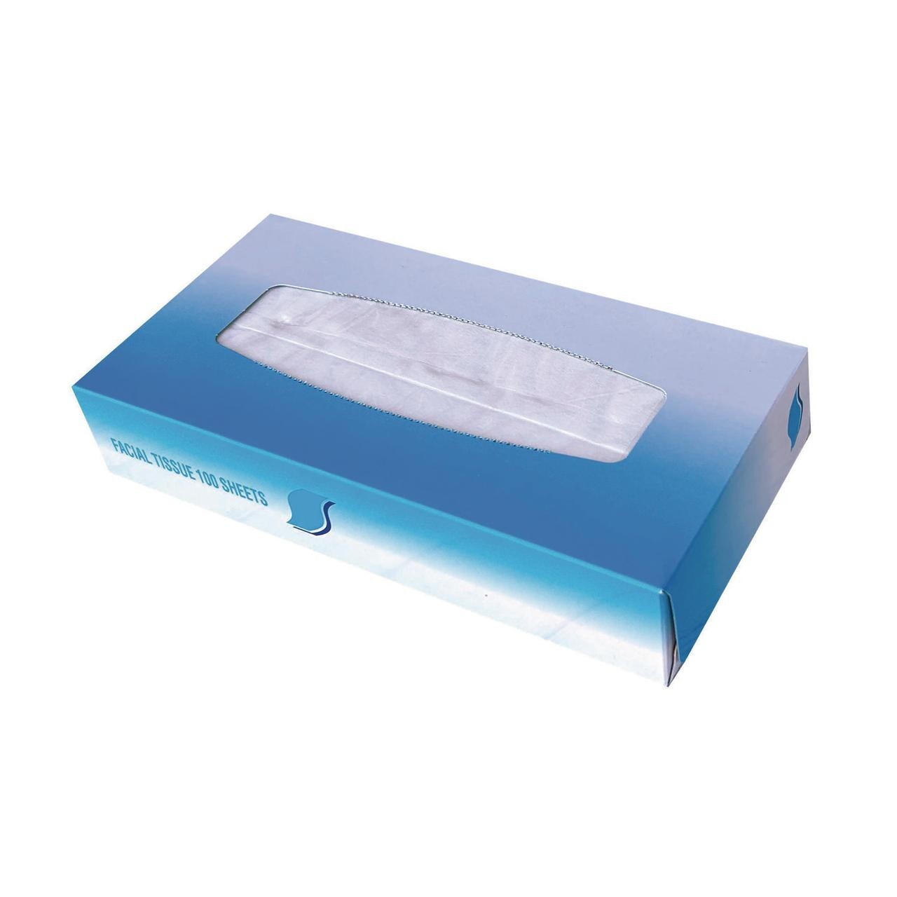 Facial Tissue, 2-Ply, White, Flat Box, 100 Sheets/Box, 30 Boxes/Carton