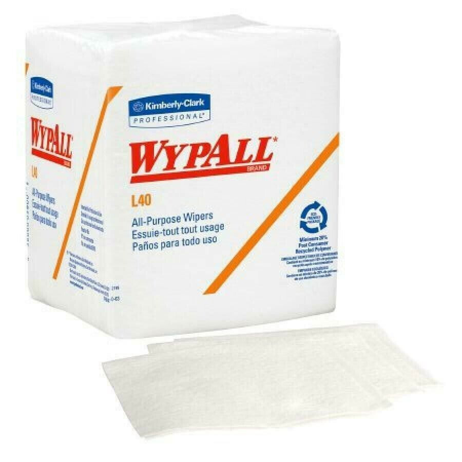 2 Pack Kimberly-Clark WypAll L40 Wipers 12×12.5 White 56/Pack