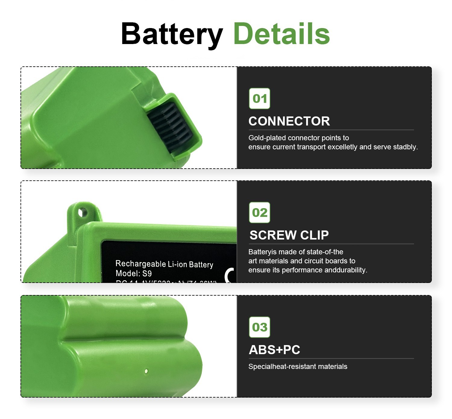 ABL-B Battery For iRobot Roomba S9 9150+ S9+ 9550 Robot Vacuum Series 5200mAh