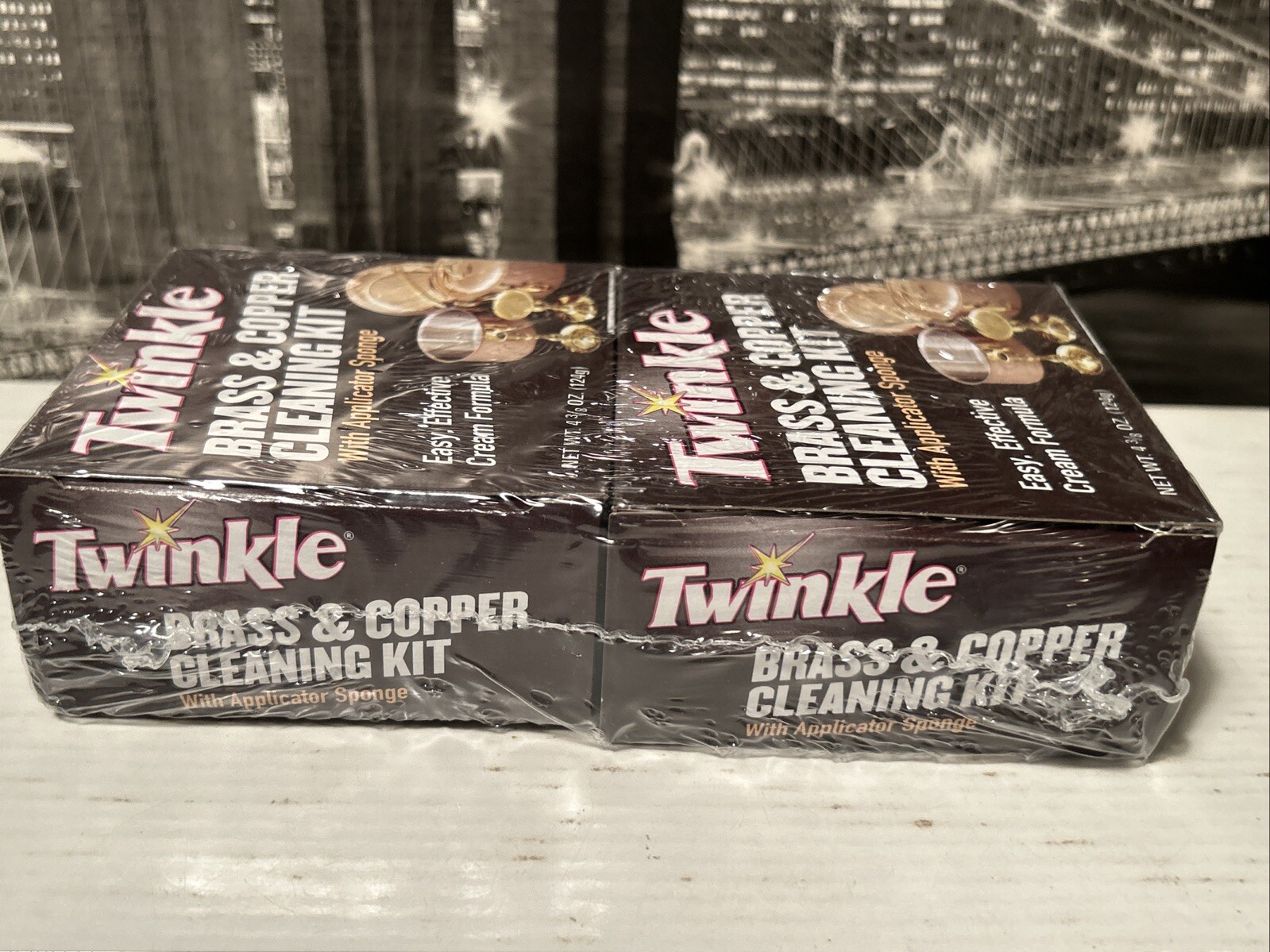 Malco Twinkle Brass and Copper Cleaning Kit 4.38 oz Polish Cream Sponge, 2 Pack
