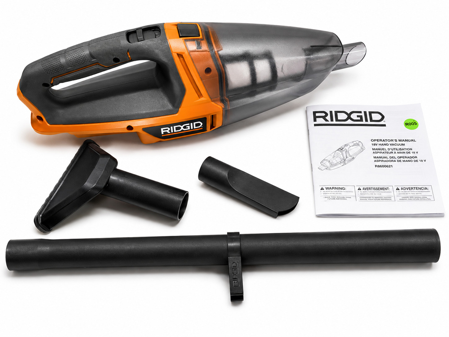 Ridgid R8609021 18V Cordless Handheld Vacuum w/ Manual & Accessories New Display