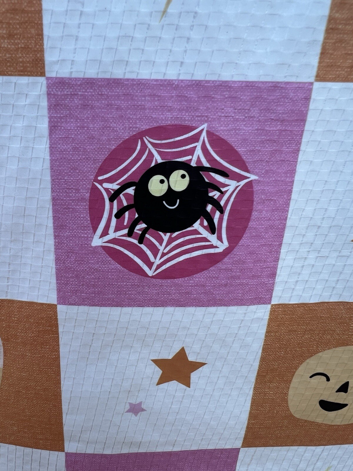 NEW TJMaxx Reusable Shopping Bags Tote FUN HALLOWEEN Pastel Checkerboard🎃