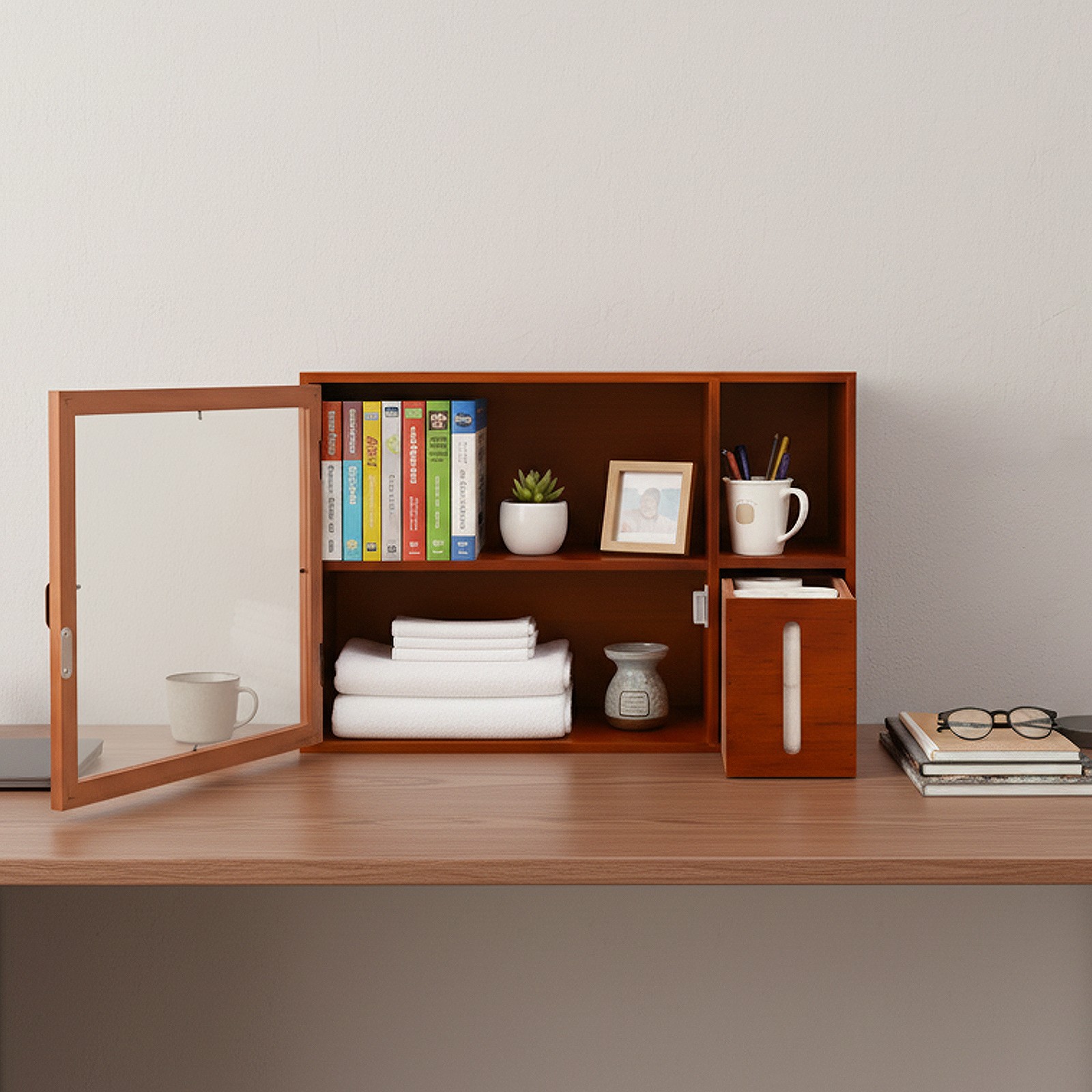 Storage Rack With Door, Countertop Organizer for Bread, Cup, Jar, Small Decor