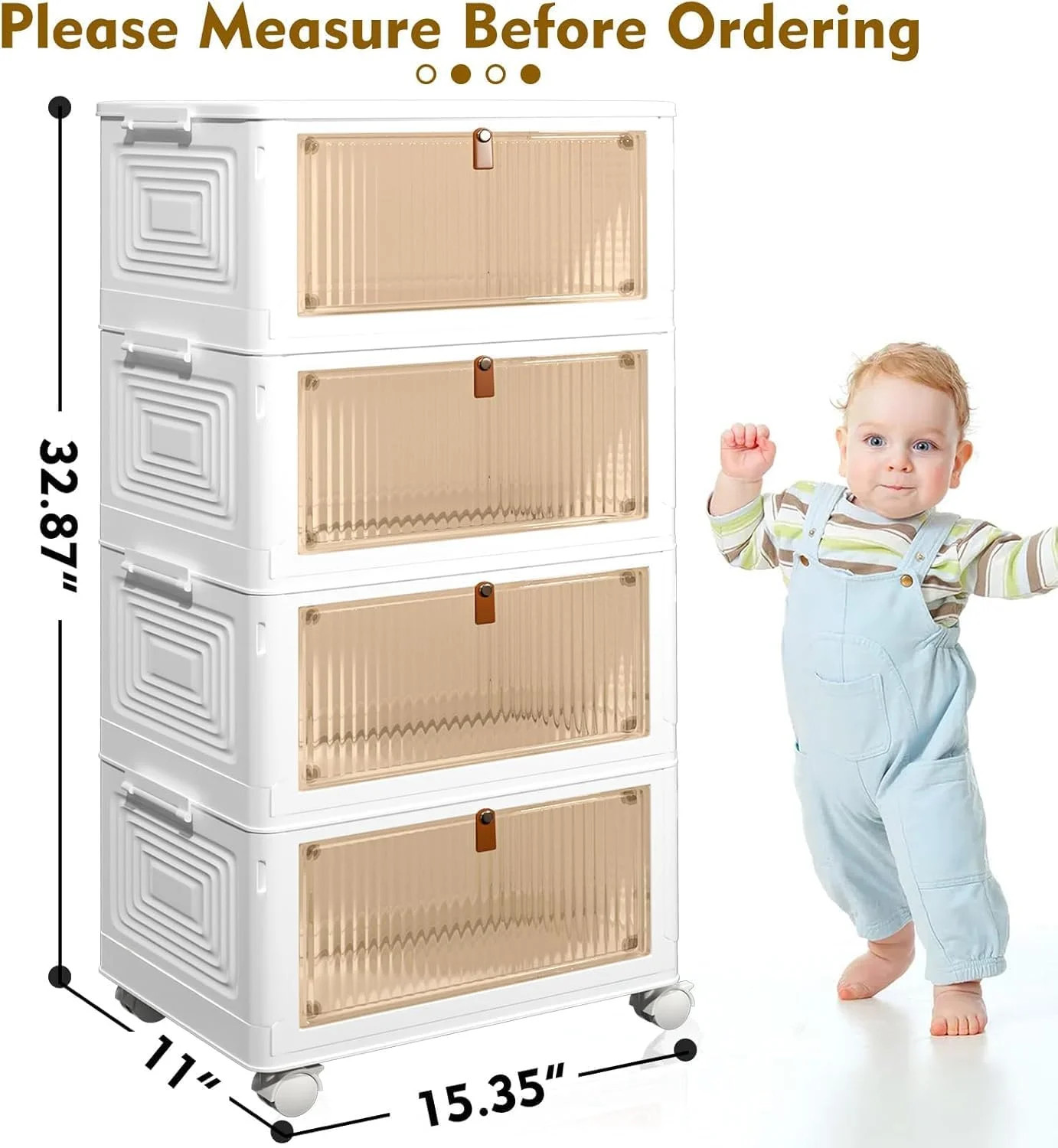 4 Tier Plastic Storage Bins and Boxes Organizer – Stackable with Lids for Bedroo