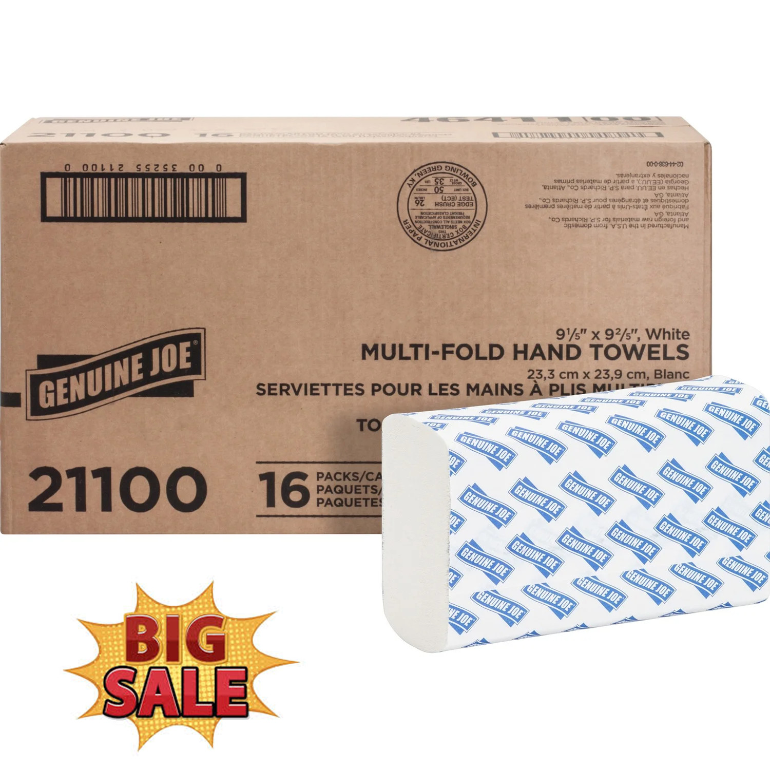 SALE !! Genuine Joe GJO21100 Multifold Towels, 250 Sheets per Pack, 16 Pack