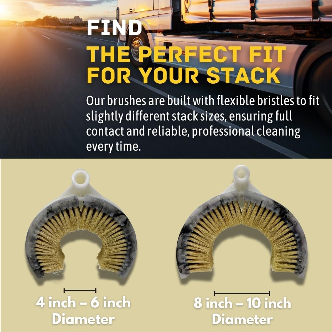 Curved Wash Brush for Exhaust Stack Pipes with Natural Tampico Fiber, Truck C…