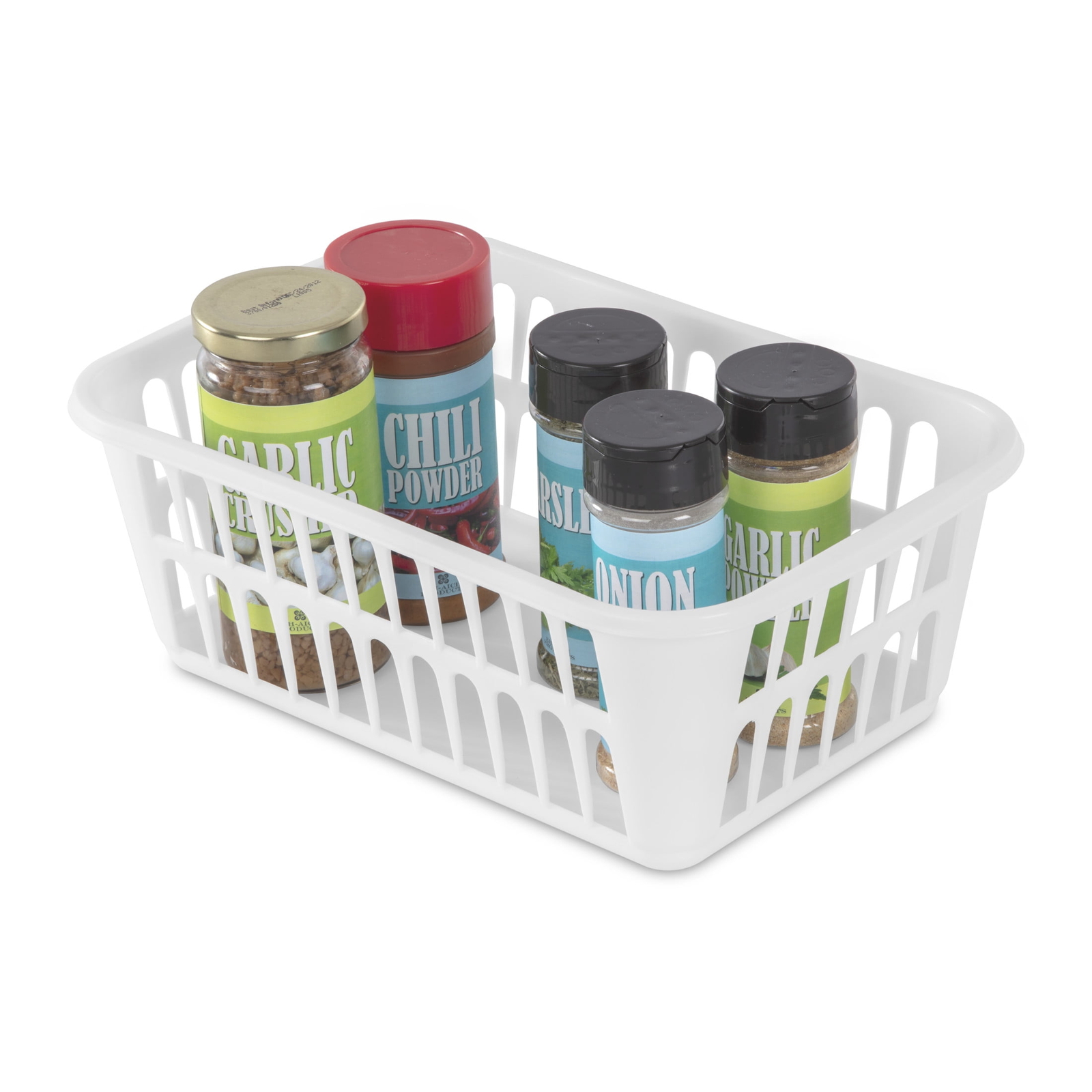 (6 pack) Storage Basket, Versatile Open Plastic Bin, White