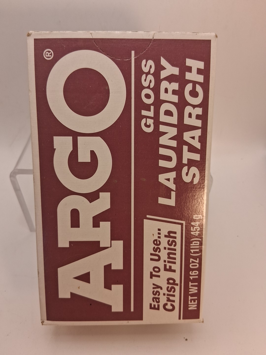 ARGO Gloss Laundry Starch Remove Greasy Spots 16 oz Sealed Expired 1 lb