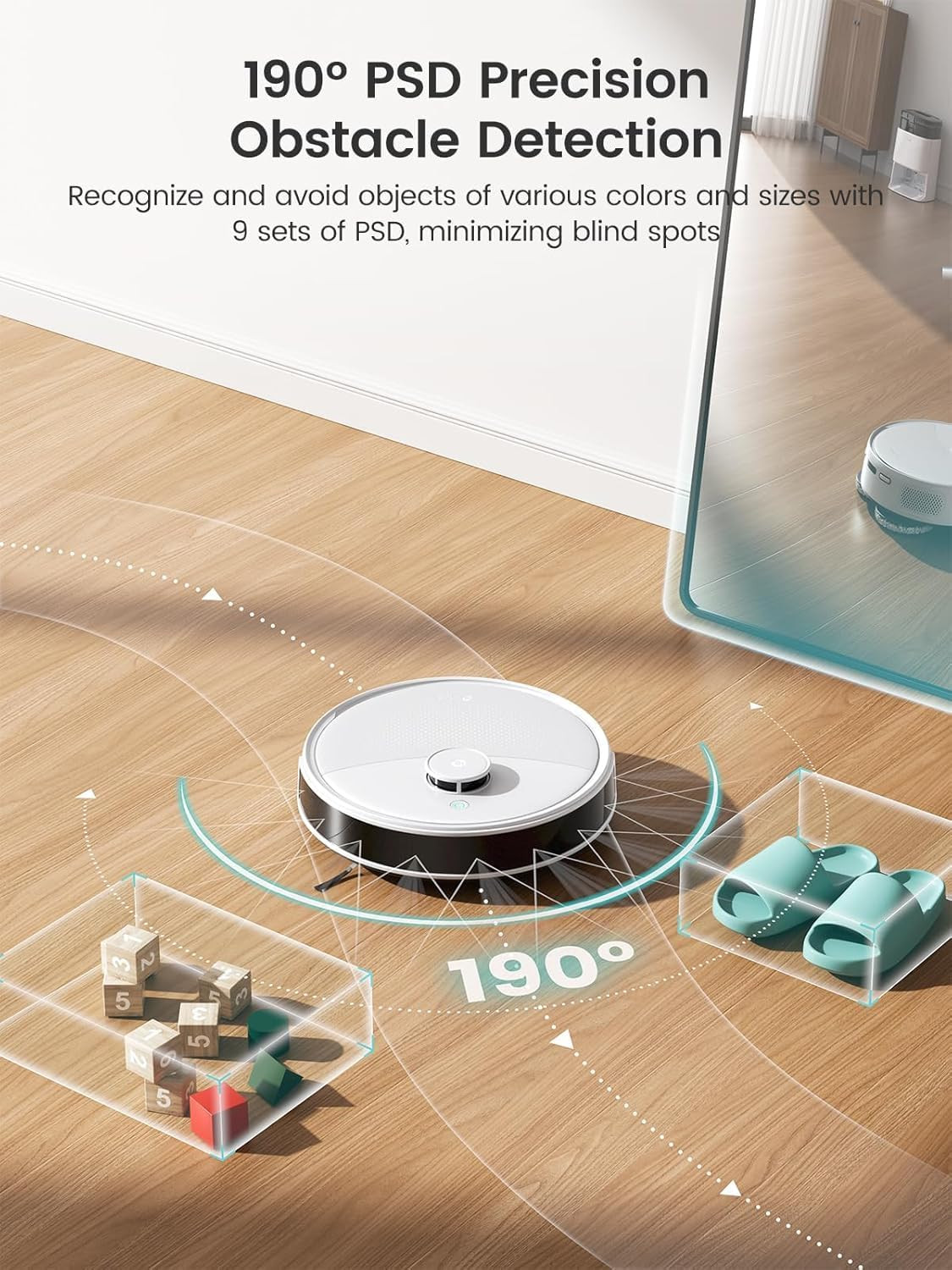 Robot Vacuum and Mop, 12000Pa Suction, 90-Day Self-Emptying, Obstacle Avoidance,