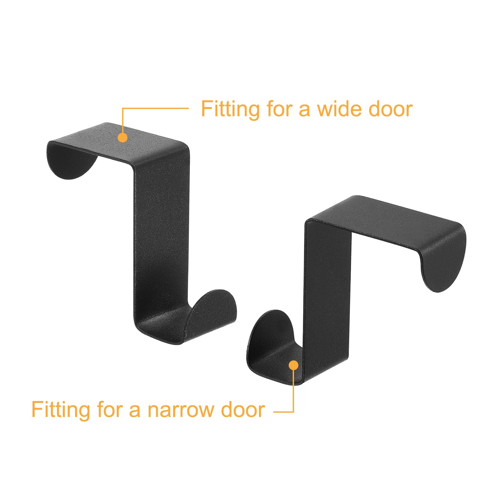 8pcs Over the Door Hooks Stainless Steel S-Shaped Double Hooks Black