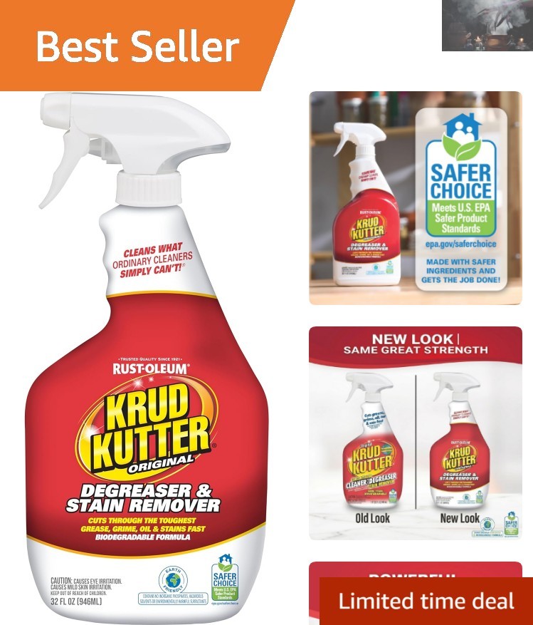 Powerful 32 oz Degreaser Spray for Tough Stains – EPA Safer Choice Certified